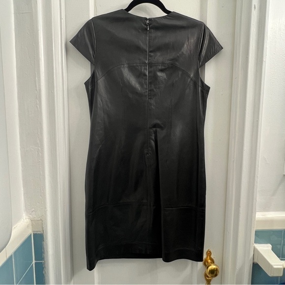 Vince Black Cap Sleeve Leather Dress, size 8 - Picture 2 of 4